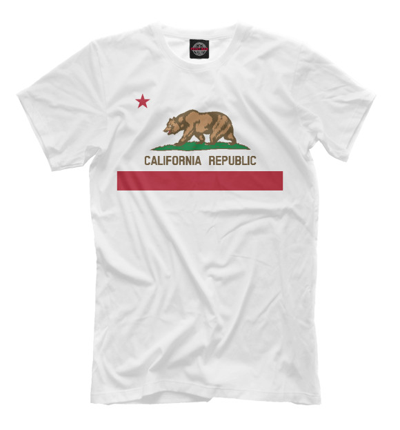 Мужская футболка с изображением Калифорния цвета Молочно-белый