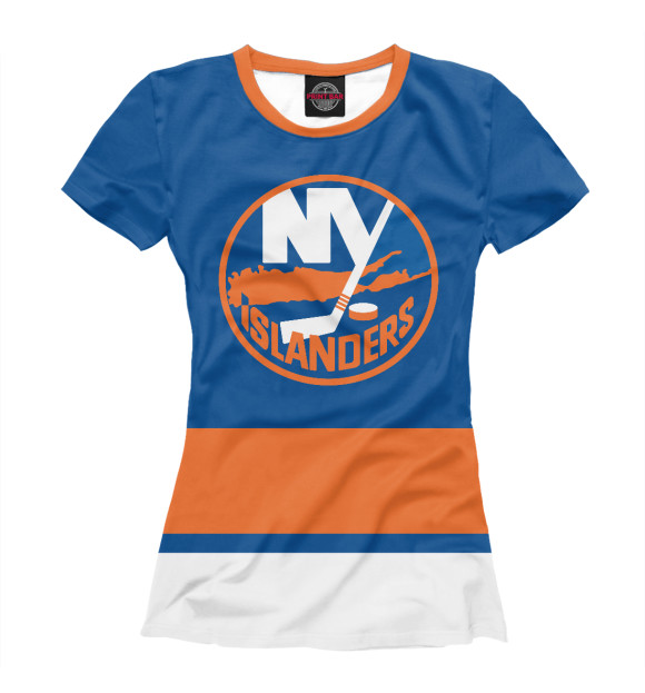 Женская футболка с изображением Нью-Йорк Айлендерс (форма) цвета Белый