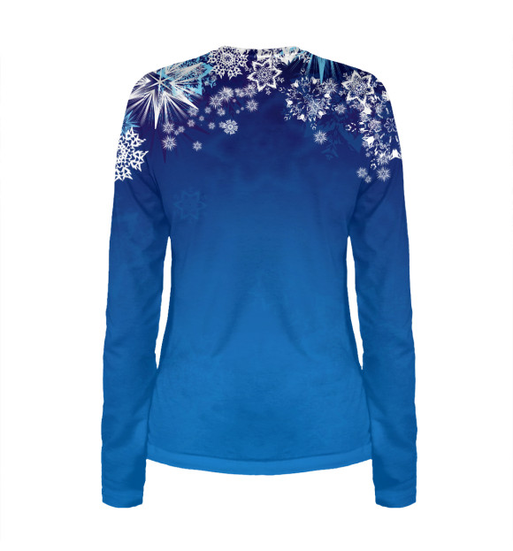 Женский лонгслив с изображением Новогодняя ёлочка цвета Белый