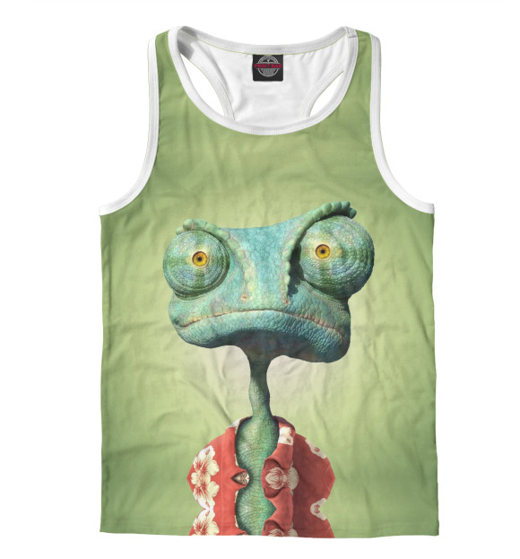 Мужская майка-борцовка с изображением Хамелеон Ранго цвета Белый