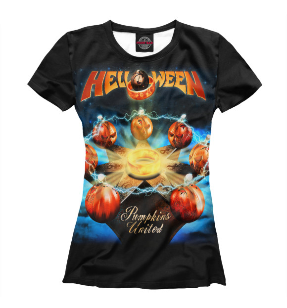 Футболка для девочек с изображением Helloween цвета Белый