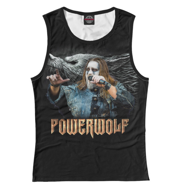 Женская майка с изображением Powerwolf - Attila Dorn цвета Белый