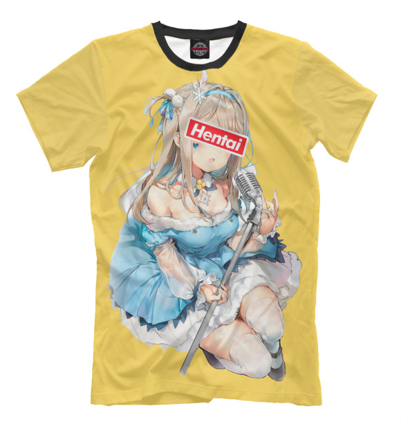 Мужская футболка с изображением Hentai Girl цвета Персиковый