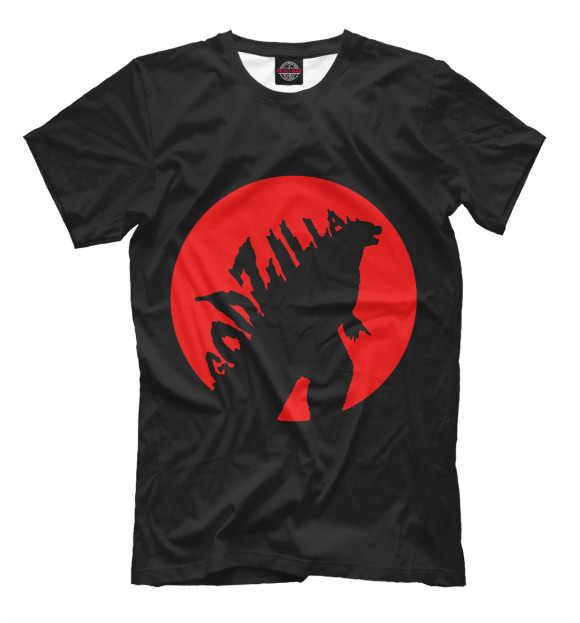 Мужская футболка с изображением Godzilla цвета Черный