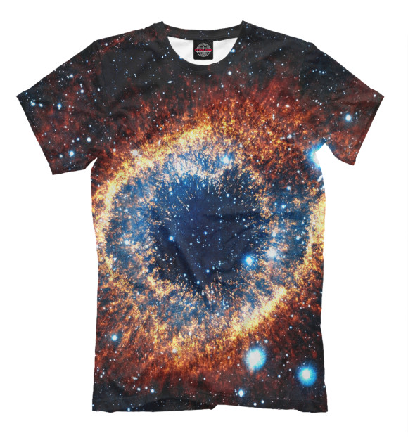 Мужская футболка с изображением Взрыв вселенной цвета Молочно-белый