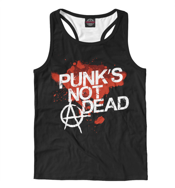 Мужская майка-борцовка с изображением Punks not dead цвета Белый