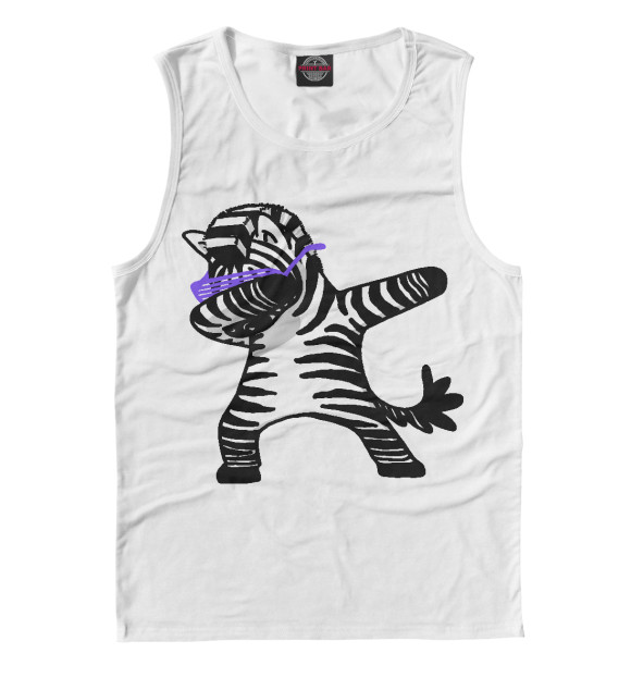 Майка для мальчика с изображением zebra dab цвета Белый