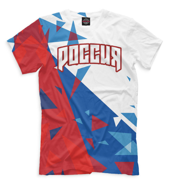 Мужская футболка с притом Сборная России цвета Молочно-белый Мужская футболка с изображением Сборная России цвета Молочно-белый