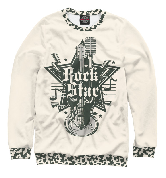Свитшот для мальчиков с изображением Rock star цвета Белый