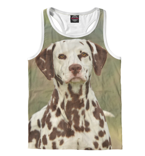 Мужская майка-борцовка с изображением Далматин цвета Белый