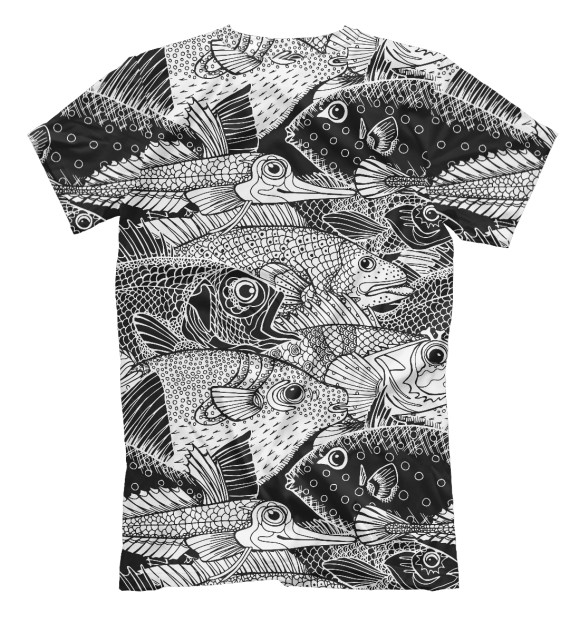 Мужская футболка с изображением Рыбы цвета Белый
