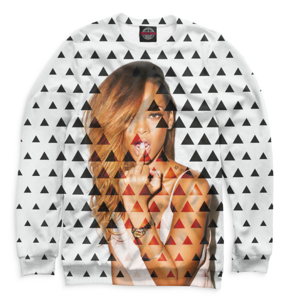 Свитшот для девочек с изображением Rihanna цвета Белый