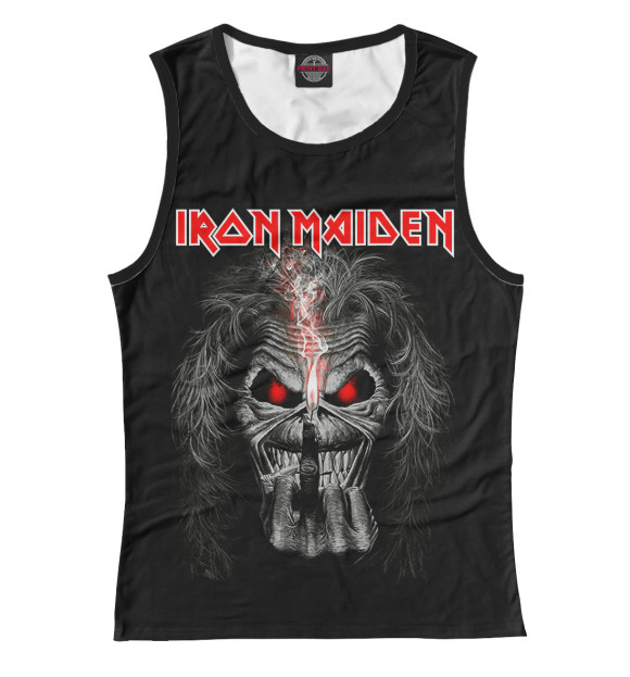 Женская майка с изображением Iron Maiden цвета Белый
