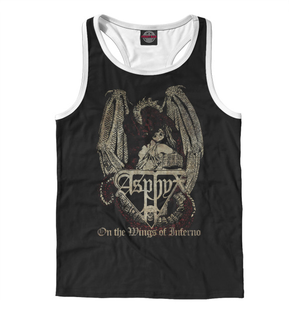 Мужская майка-борцовка с изображением Asphyx цвета Белый