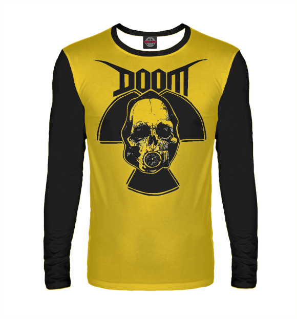 Мужской лонгслив с изображением DOOM Biohazard цвета Белый