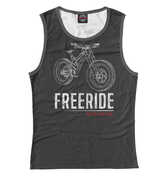 Женская майка с изображением FreeRide цвета Белый