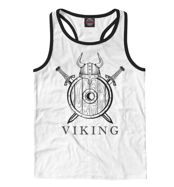 Мужская майка-борцовка с изображением Viking цвета Белый