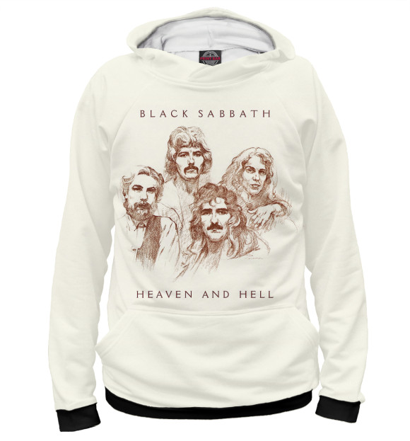 Мужское худи с изображением Black Sabbath цвета Белый