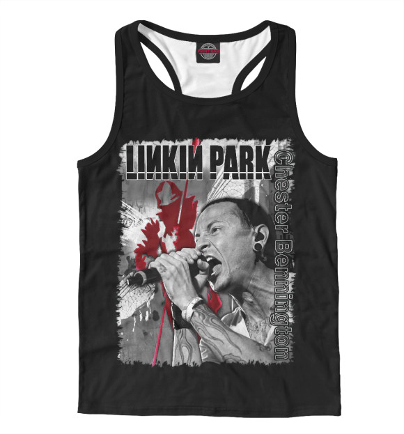 Мужская майка-борцовка с изображением Linkin Park цвета Белый