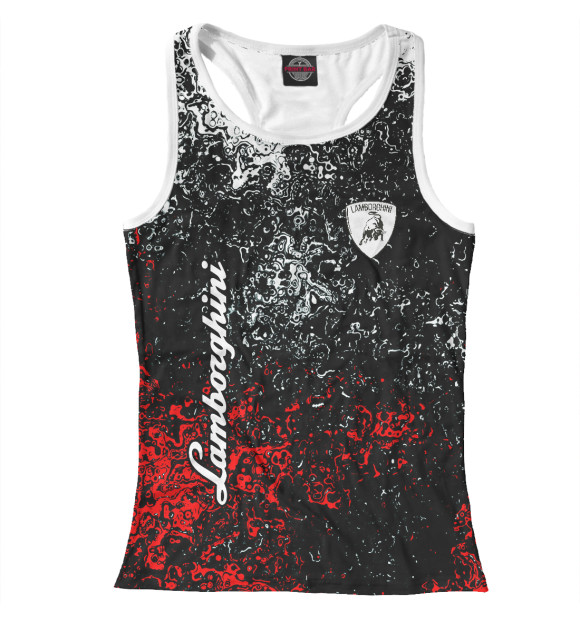 Женская майка-борцовка с изображением LAMBORGHINI цвета Белый