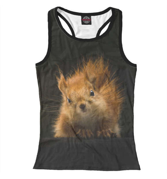 Женская майка-борцовка с изображением Белка цвета Белый