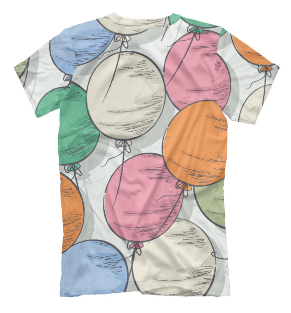 Мужская футболка с изображением Воздушные шарики цвета Белый