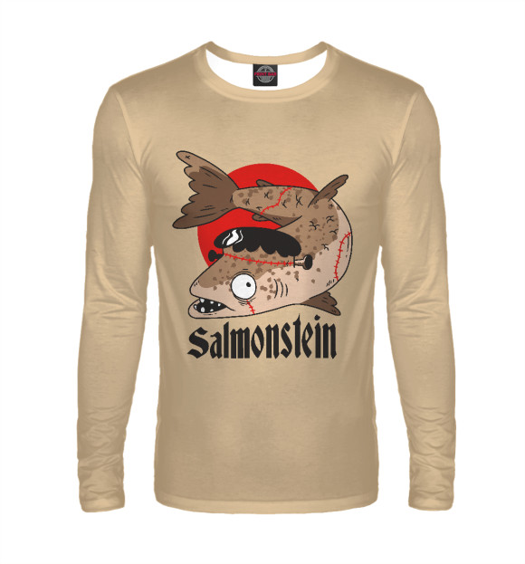 Мужской лонгслив с изображением Salmonstein цвета Белый