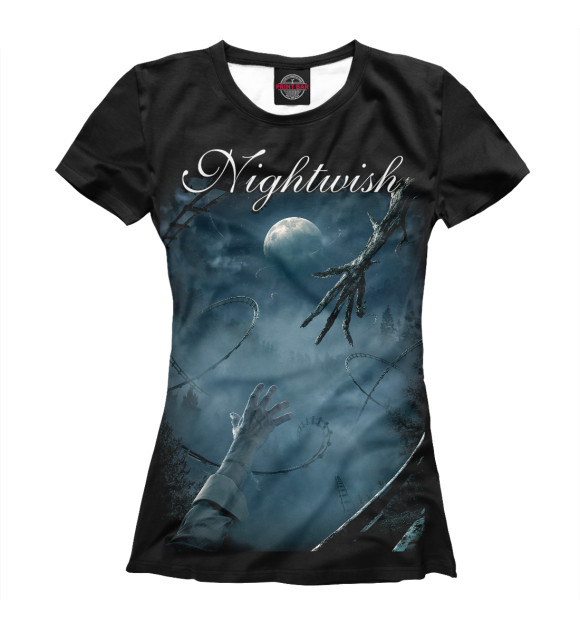 Женская футболка с изображением Nnightwish цвета Белый