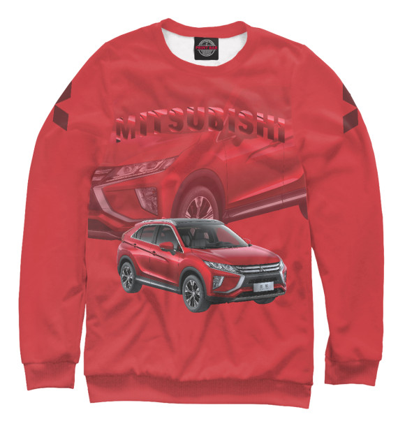 Женский свитшот с изображением Mitsubishi цвета Белый