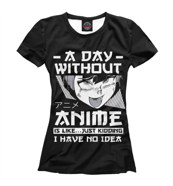 Женская футболка с изображением Senpai цвета Белый