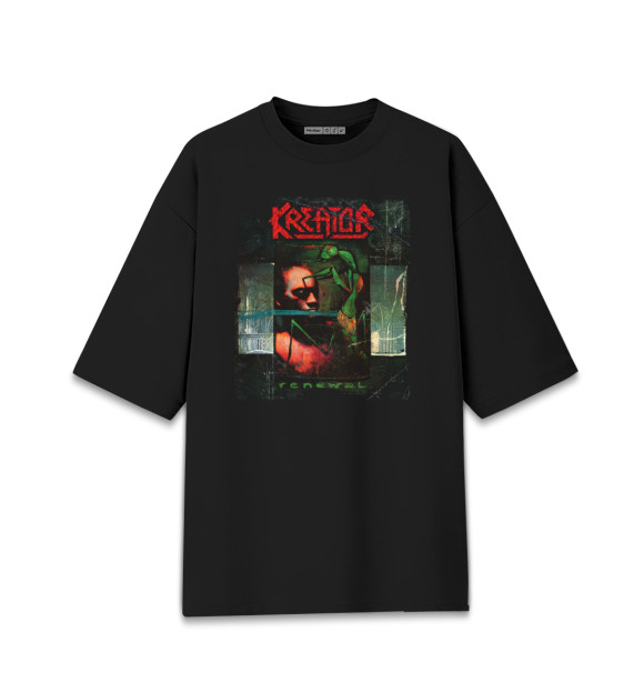 Женская футболка оверсайз с изображением Kreator цвета Черный