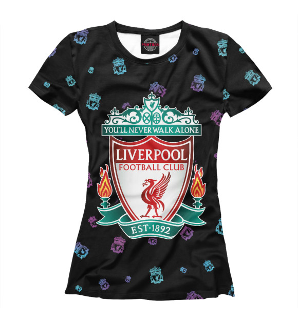 Женская футболка с изображением Liverpool / Ливерпуль цвета Белый