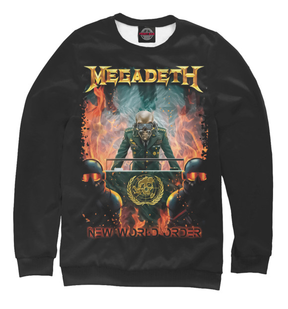 Мужской свитшот с изображением Megadeth цвета Белый