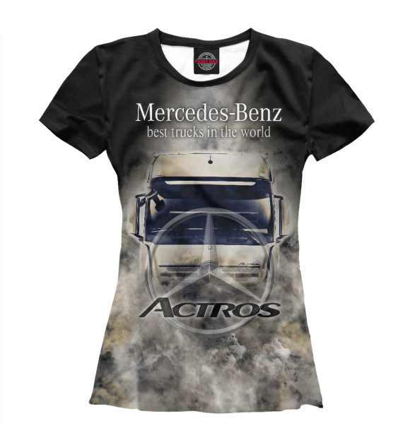 Женская футболка с изображением Mercedes-Benz Actros цвета Белый