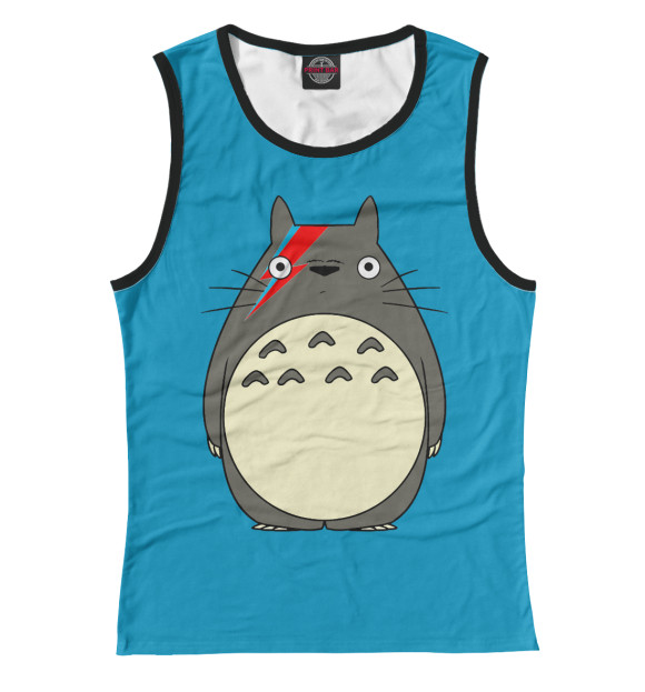Майка для девочки с притом Тоторо цвета Белый Майка для девочки с изображением Тоторо цвета Белый