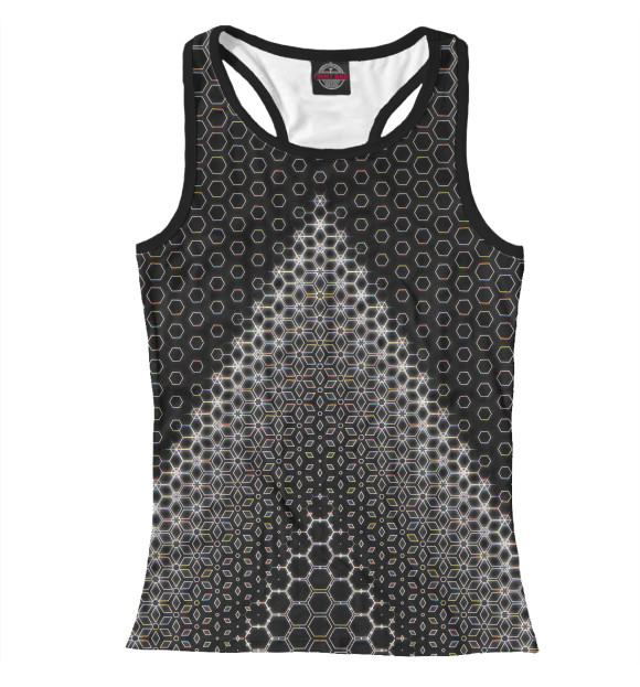 Женская майка-борцовка с изображением Pyramid hexa цвета Белый