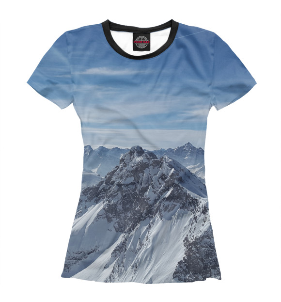 Женская футболка с изображением Горы цвета Белый
