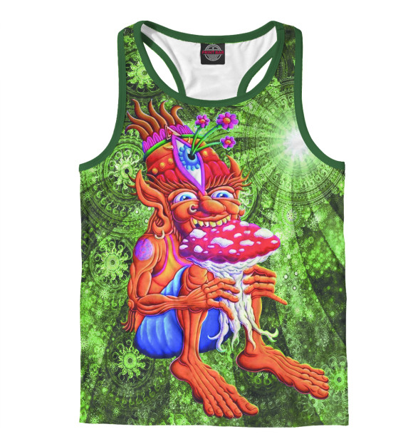 Мужская майка-борцовка с изображением Грибоед цвета Белый