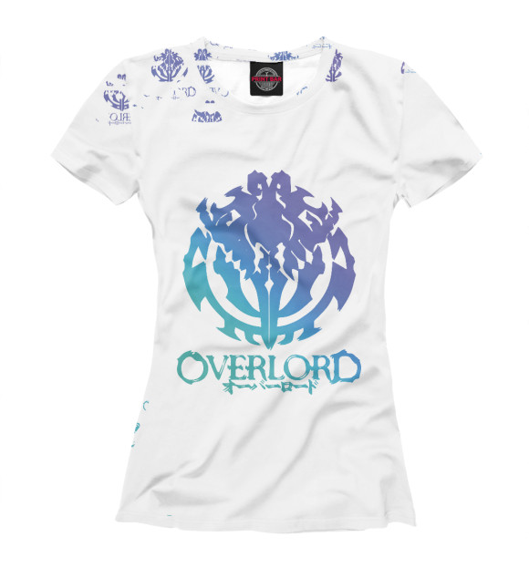 Футболка для девочек с притом Overlord цвета Белый Футболка для девочек с изображением Overlord цвета Белый