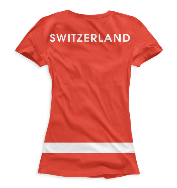 Женская футболка с изображением Сборная Швейцарии цвета Белый