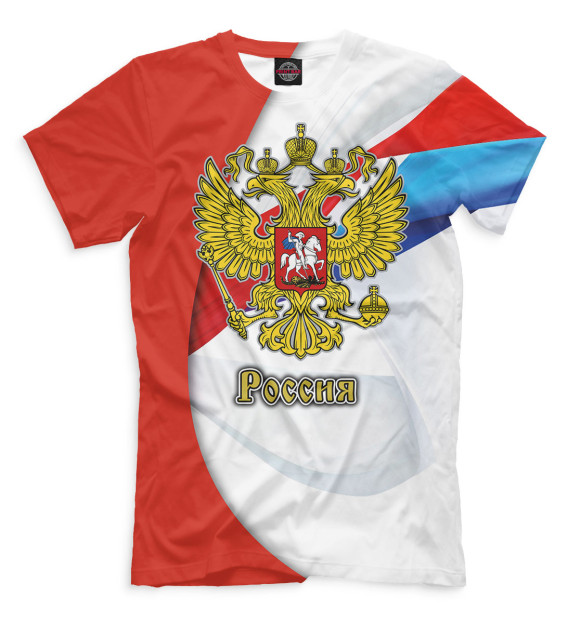 Мужская футболка с изображением Сборная России цвета Молочно-белый