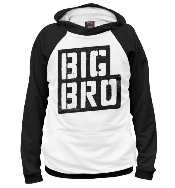 Женское худи с изображением Big bro цвета Белый