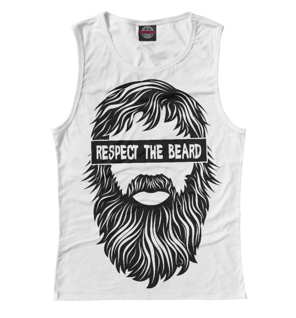 Женская майка с изображением Уважай Бороду цвета Белый