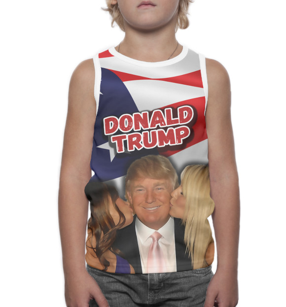 Майка для мальчика с изображением Дональд Трамп цвета Белый