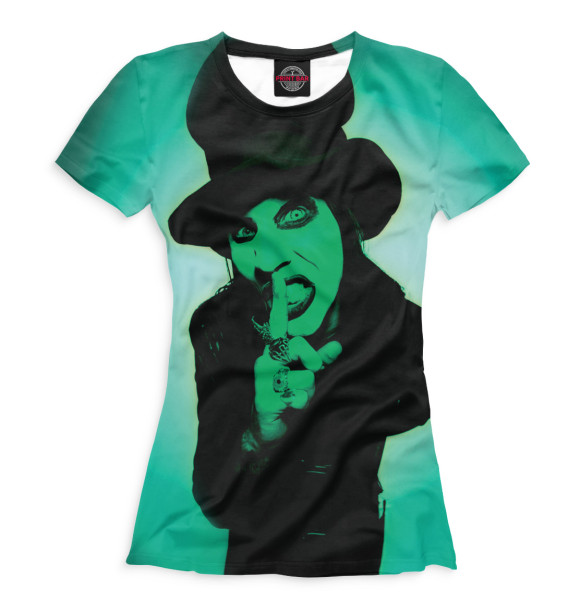 Женская футболка с изображением Marilyn Manson цвета Белый