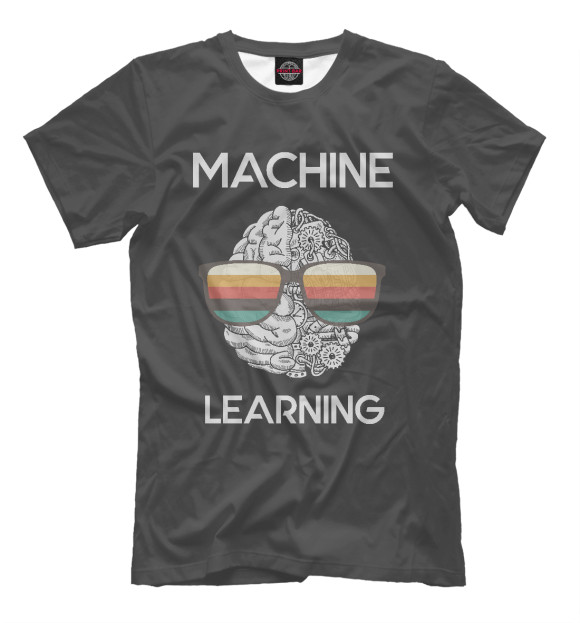 Мужская футболка с изображением Machine Learning GeekBrain цвета Молочно-белый