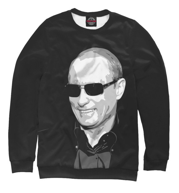 Мужской свитшот с изображением Владимир Путин цвета Белый
