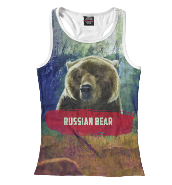 Женская майка-борцовка с изображением Русская Сила цвета Белый