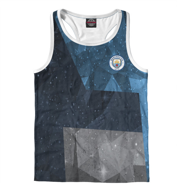 Мужская майка-борцовка с изображением FC Manchester City цвета Белый