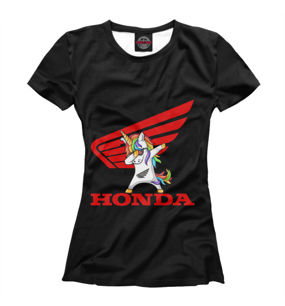 Футболка для девочек с изображением Honda цвета Белый